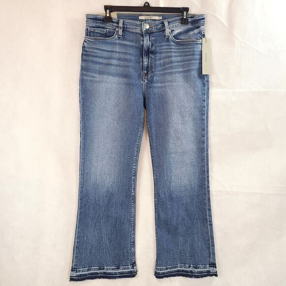 New Hudson Women's (32) Barbara High Rise Bootcut Crop Raw Hem Blue Jeans $195 - Picture 4 of 15